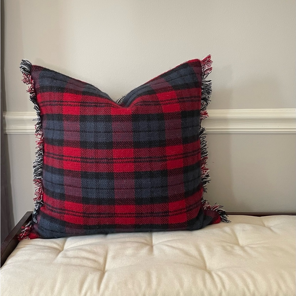 Pottery Barn Reversible Plaid Pillow Cover